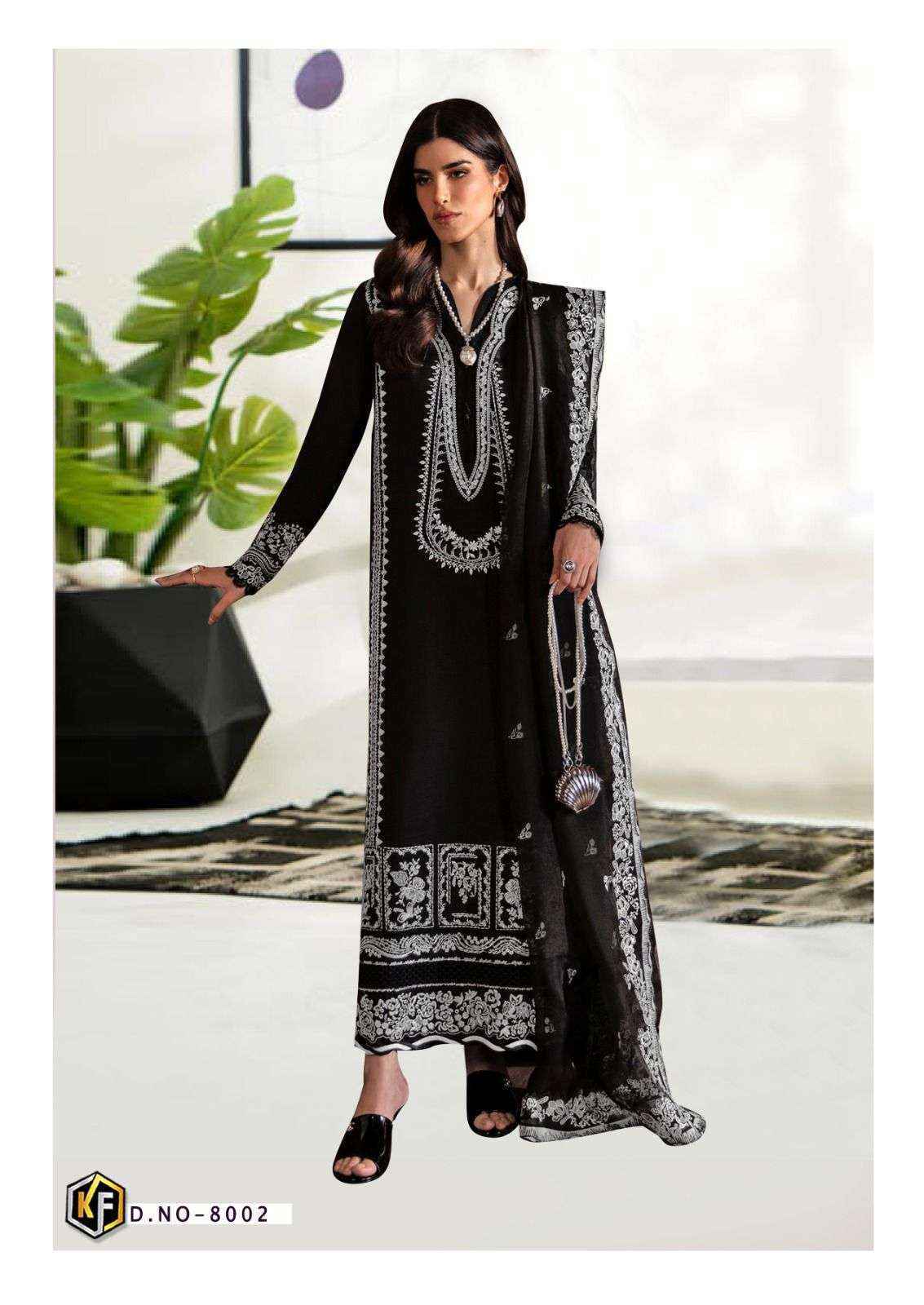 Keval Fab Roha Black & White Vol 8 Cotton Dress Material Wholesale Price ( 6 pcs Catalogue )
