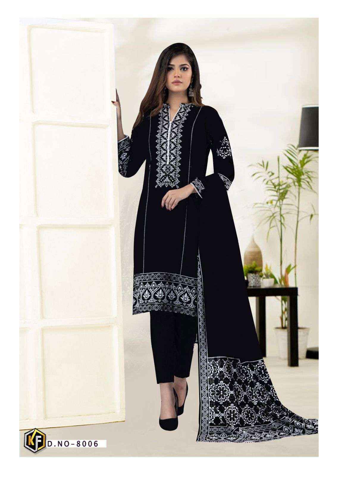 Keval Fab Roha Black & White Vol 8 Cotton Dress Material Wholesale Price ( 6 pcs Catalogue )