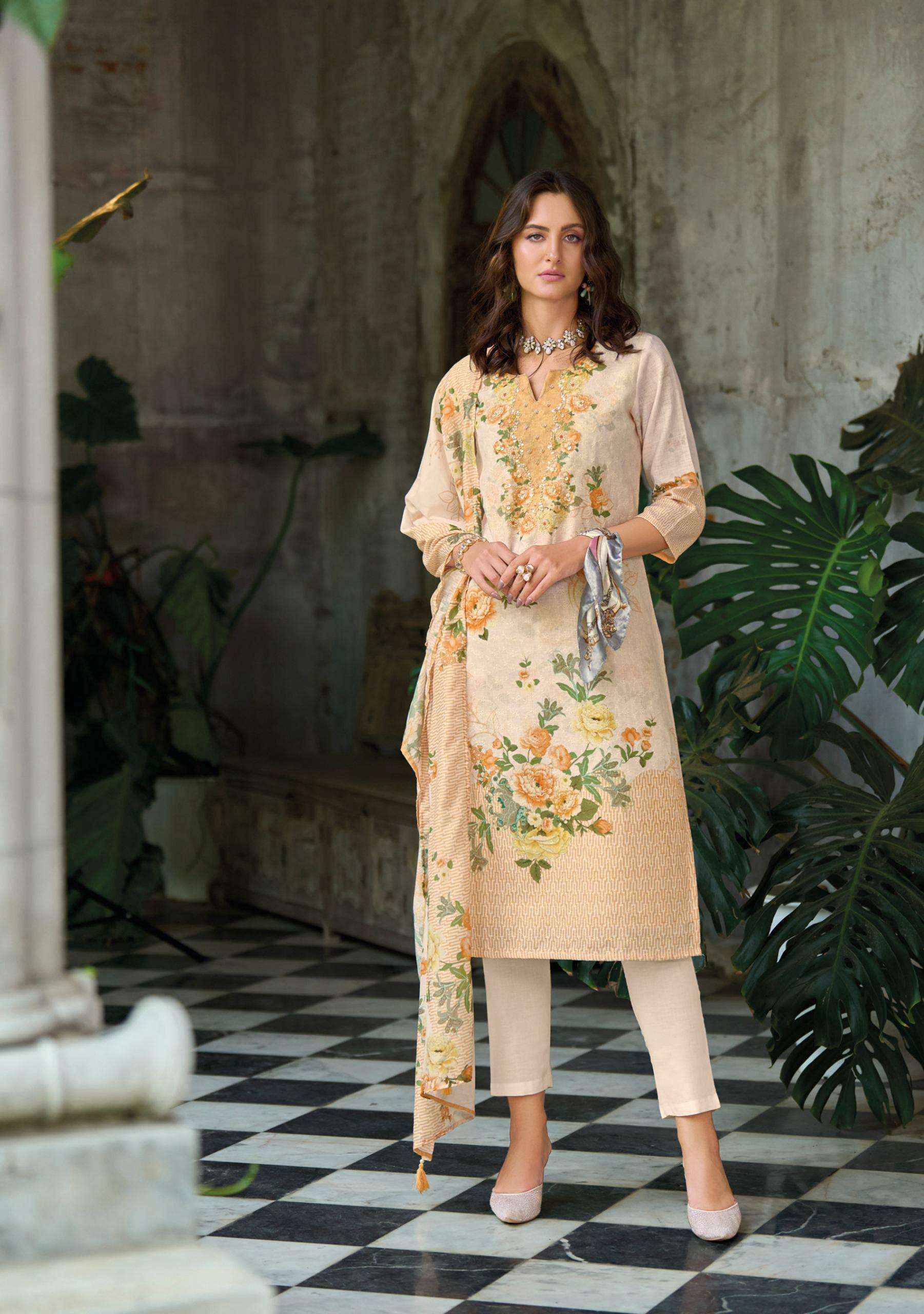 LADY LEELA SUMMER PASTELS VOL 2 LINEN COTTON READYMADE SUITS ( 6 PCS CATALOG )