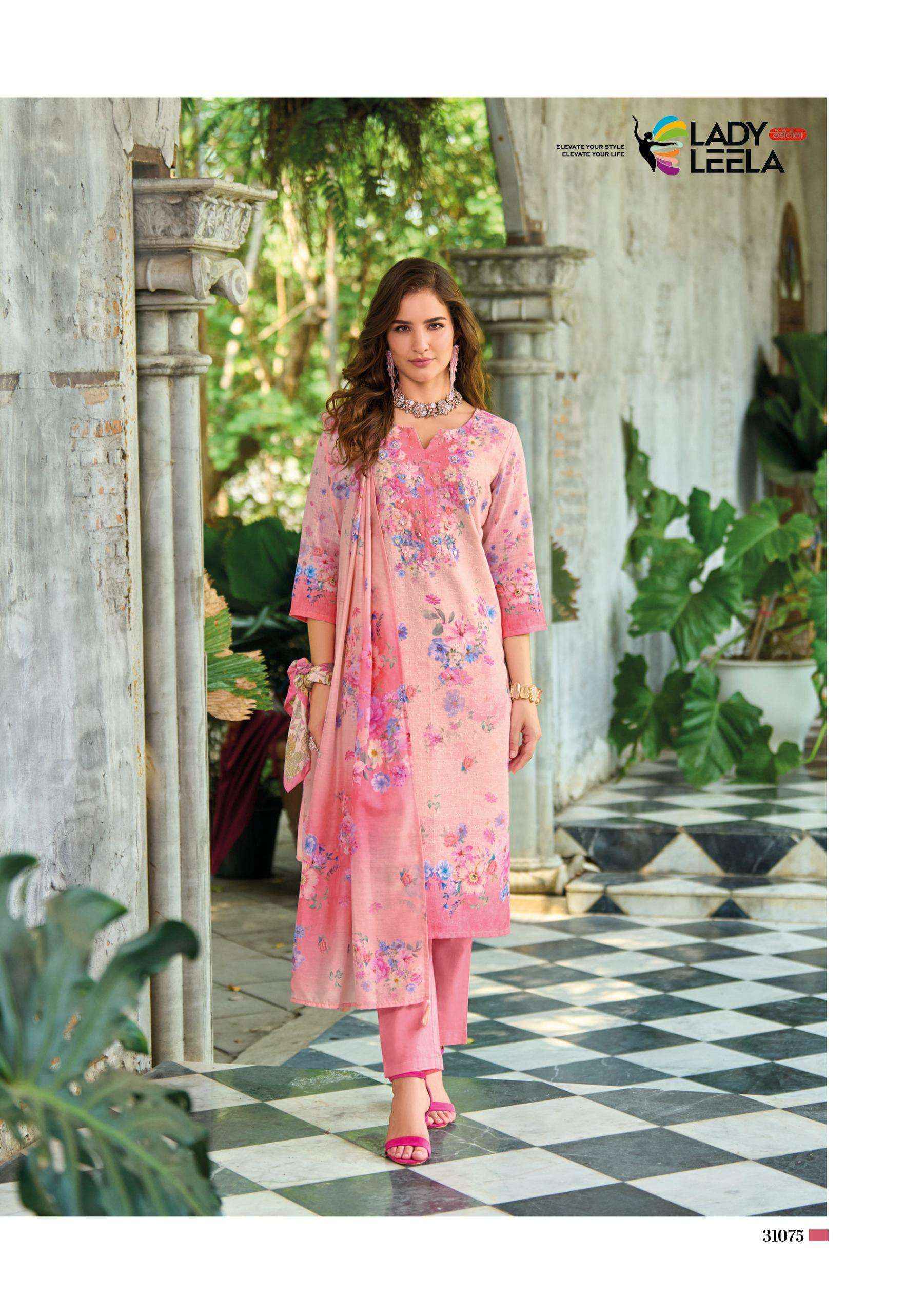 LADY LEELA SUMMER PASTELS VOL 2 LINEN COTTON READYMADE SUITS ( 6 PCS CATALOG )
