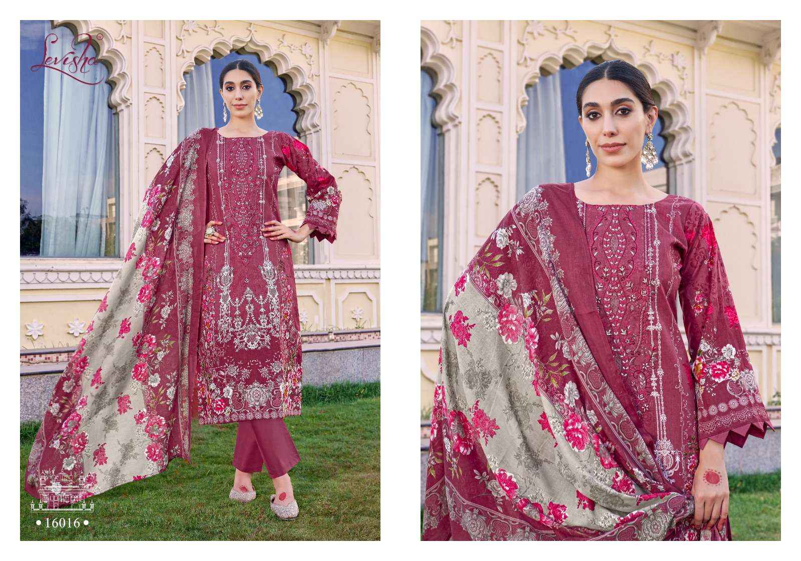 LEVISHA NAIRA NX VOL 16 COTTON DIGITAL PRINT WITH FANCY WORK SUIT WHOLESALE RATE ( 8 PCS CATALOG )