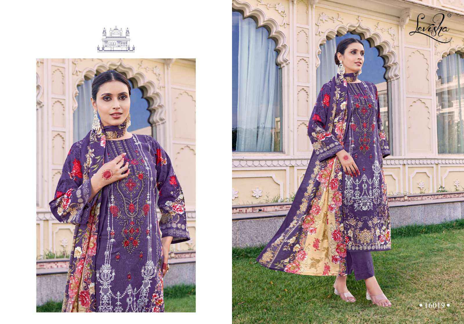 LEVISHA NAIRA NX VOL 16 COTTON DIGITAL PRINT WITH FANCY WORK SUIT WHOLESALE RATE ( 8 PCS CATALOG )