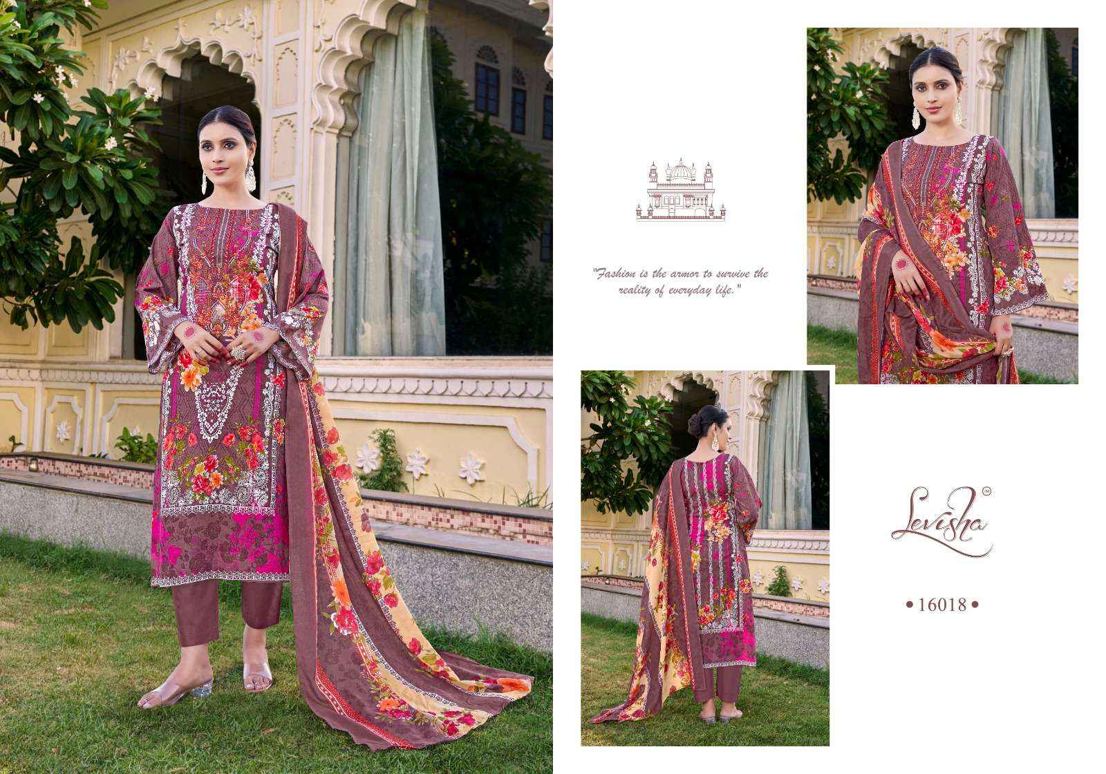 LEVISHA NAIRA NX VOL 16 COTTON DIGITAL PRINT WITH FANCY WORK SUIT WHOLESALE RATE ( 8 PCS CATALOG )