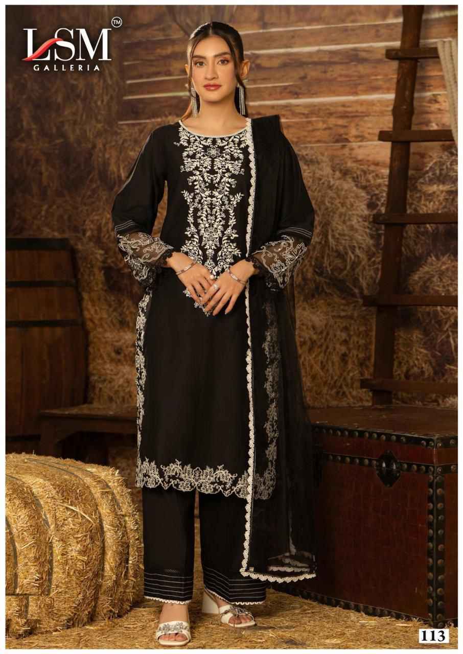 LSM Galleria Black & White Cotton Salwar Kameez Wholesale Price ( 6 Pcs Catalog )