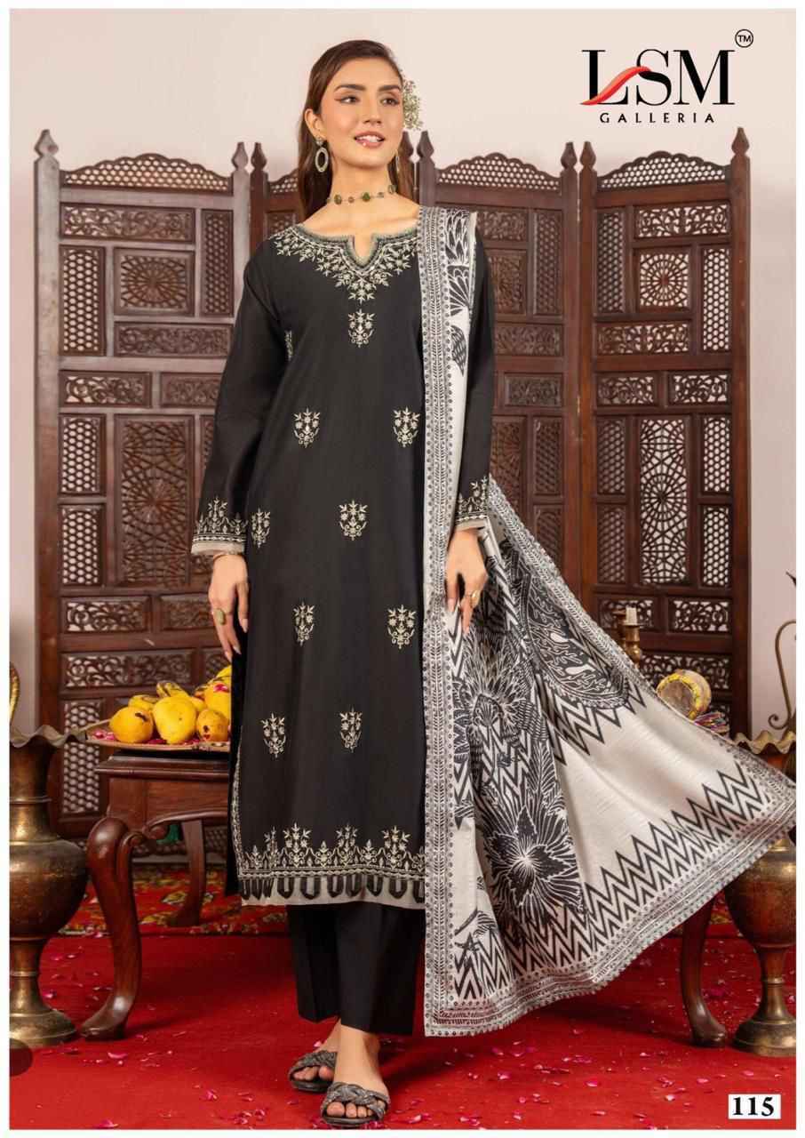 LSM Galleria Black & White Cotton Salwar Kameez Wholesale Price ( 6 Pcs Catalog )