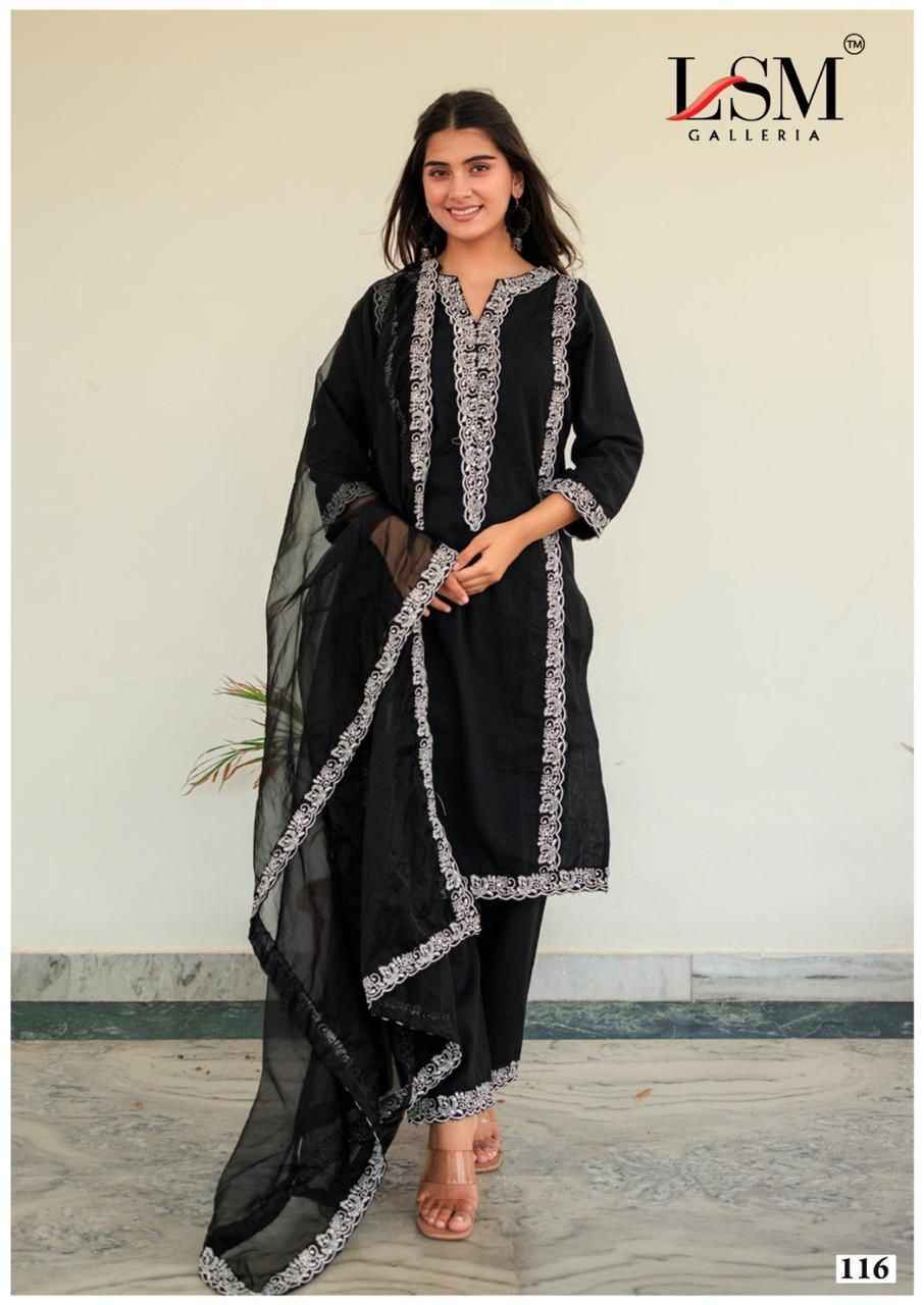 LSM Galleria Black & White Cotton Salwar Kameez Wholesale Price ( 6 Pcs Catalog )