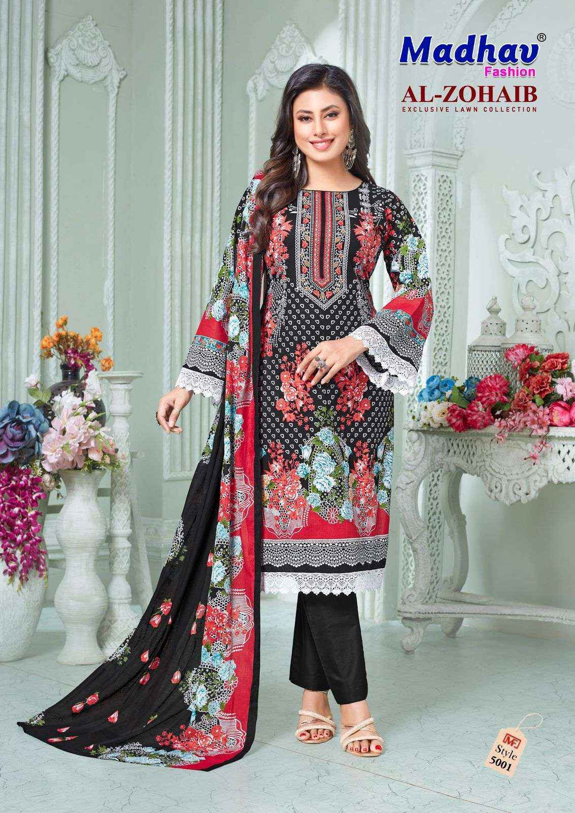Madhav Fashion Al Zohaib Vol 5 Lawn Cotton Dress Material Online Shopping ( 6 pcs Catalogue )