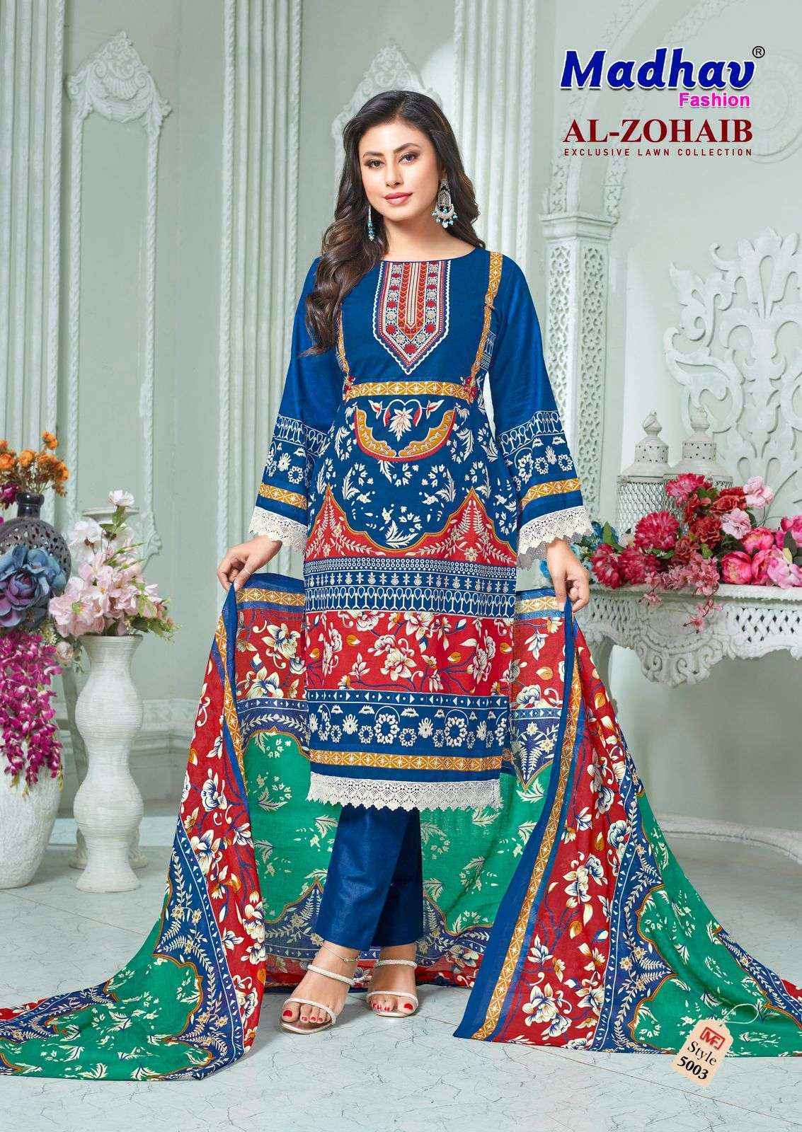 Madhav Fashion Al Zohaib Vol 5 Lawn Cotton Dress Material Online Shopping ( 6 pcs Catalogue )
