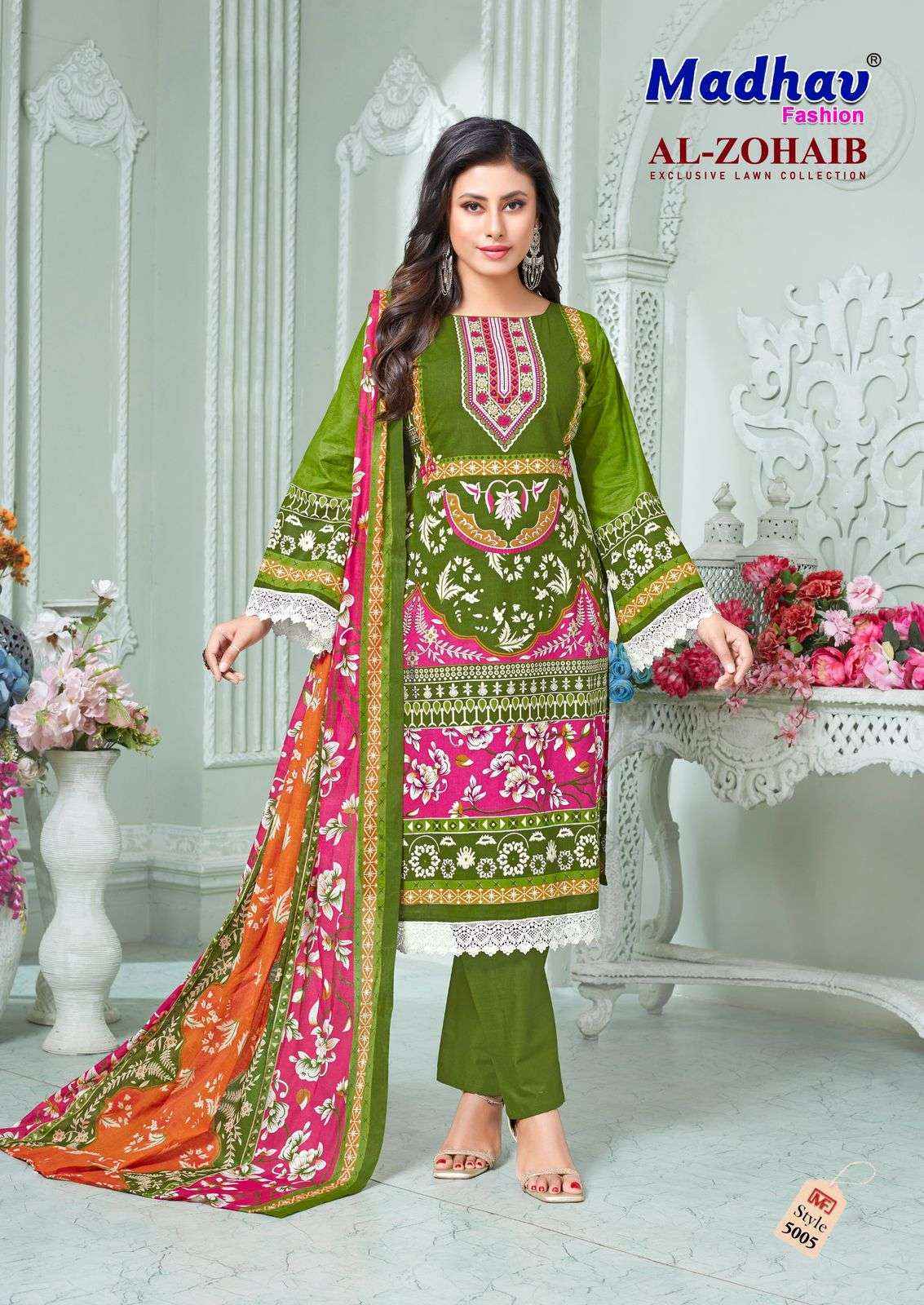 Madhav Fashion Al Zohaib Vol 5 Lawn Cotton Dress Material Online Shopping ( 6 pcs Catalogue )