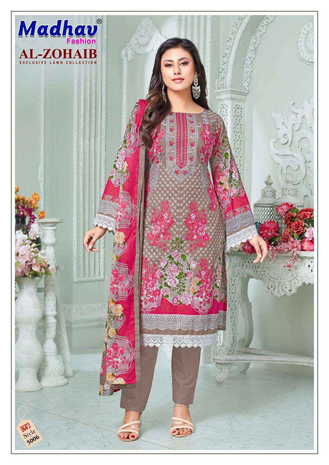 Madhav Fashion Al Zohaib Vol 5 Lawn Cotton Dress Material Online Shopping ( 6 pcs Catalogue )