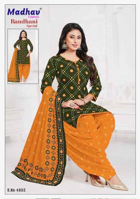 Madhav Fashion Bandhani Special Vol 4 Cotton Salwar Kameez Wholesale Rate ( 10 Pcs Catalog )