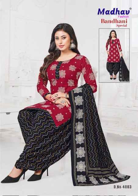 Madhav Fashion Bandhani Special Vol 4 Cotton Salwar Kameez Wholesale Rate ( 10 Pcs Catalog )