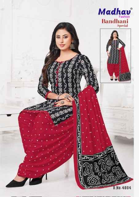 Madhav Fashion Bandhani Special Vol 4 Cotton Salwar Kameez Wholesale Rate ( 10 Pcs Catalog )