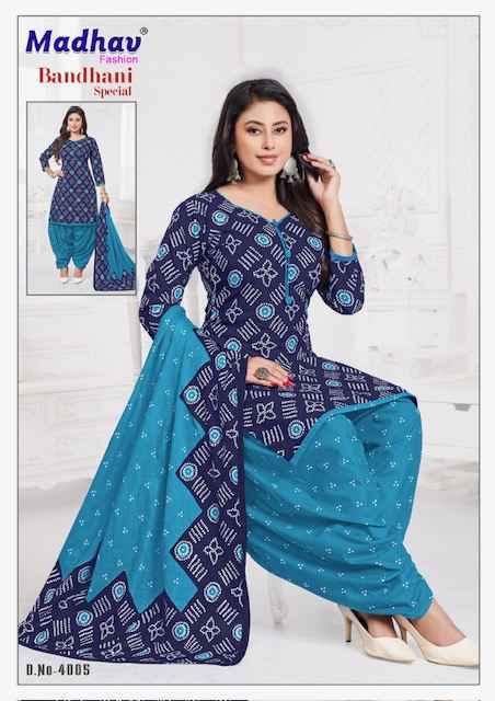 Madhav Fashion Bandhani Special Vol 4 Cotton Salwar Kameez Wholesale Rate ( 10 Pcs Catalog )