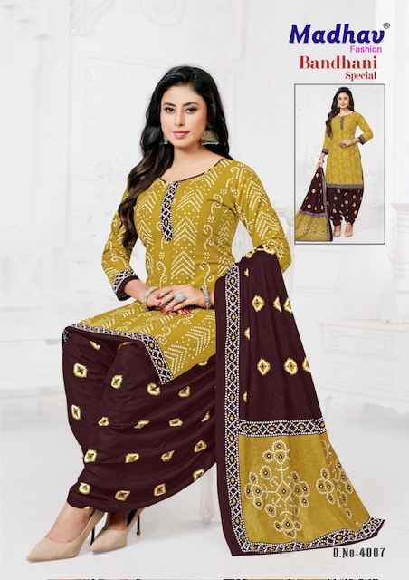 Madhav Fashion Bandhani Special Vol 4 Cotton Salwar Kameez Wholesale Rate ( 10 Pcs Catalog )