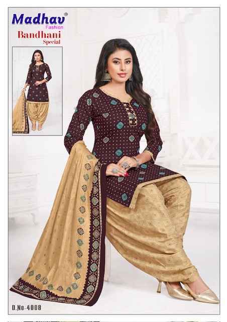 Madhav Fashion Bandhani Special Vol 4 Cotton Salwar Kameez Wholesale Rate ( 10 Pcs Catalog )