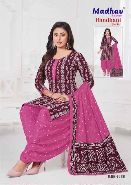 Madhav Fashion Bandhani Special Vol 4 Cotton Salwar Kameez Wholesale Rate ( 10 Pcs Catalog )