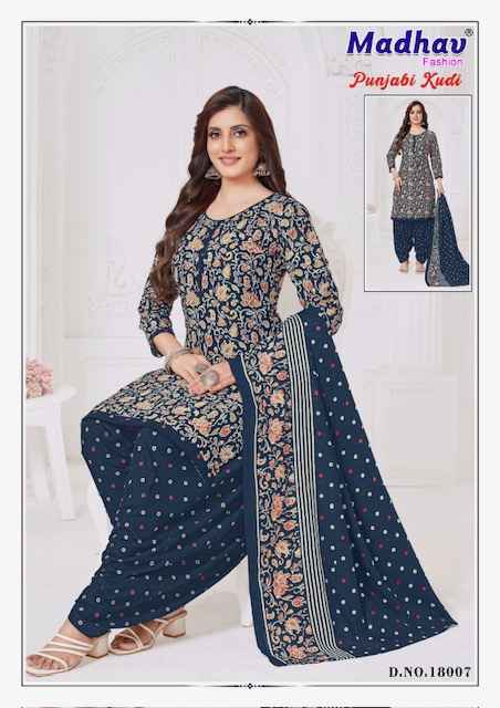 Madhav Fashion Punjabi Kudi Vol 18 Cotton Dress Material Online Shopping ( 10 pcs Catalogue )