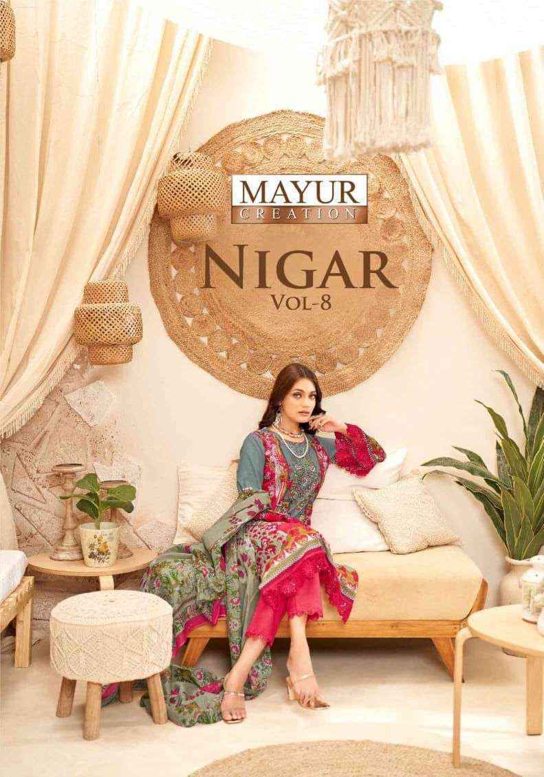 Mayur Creation Nigar Vol 8 Cotton Dress Material Latest Catalog (  8 pcs Catalogue )