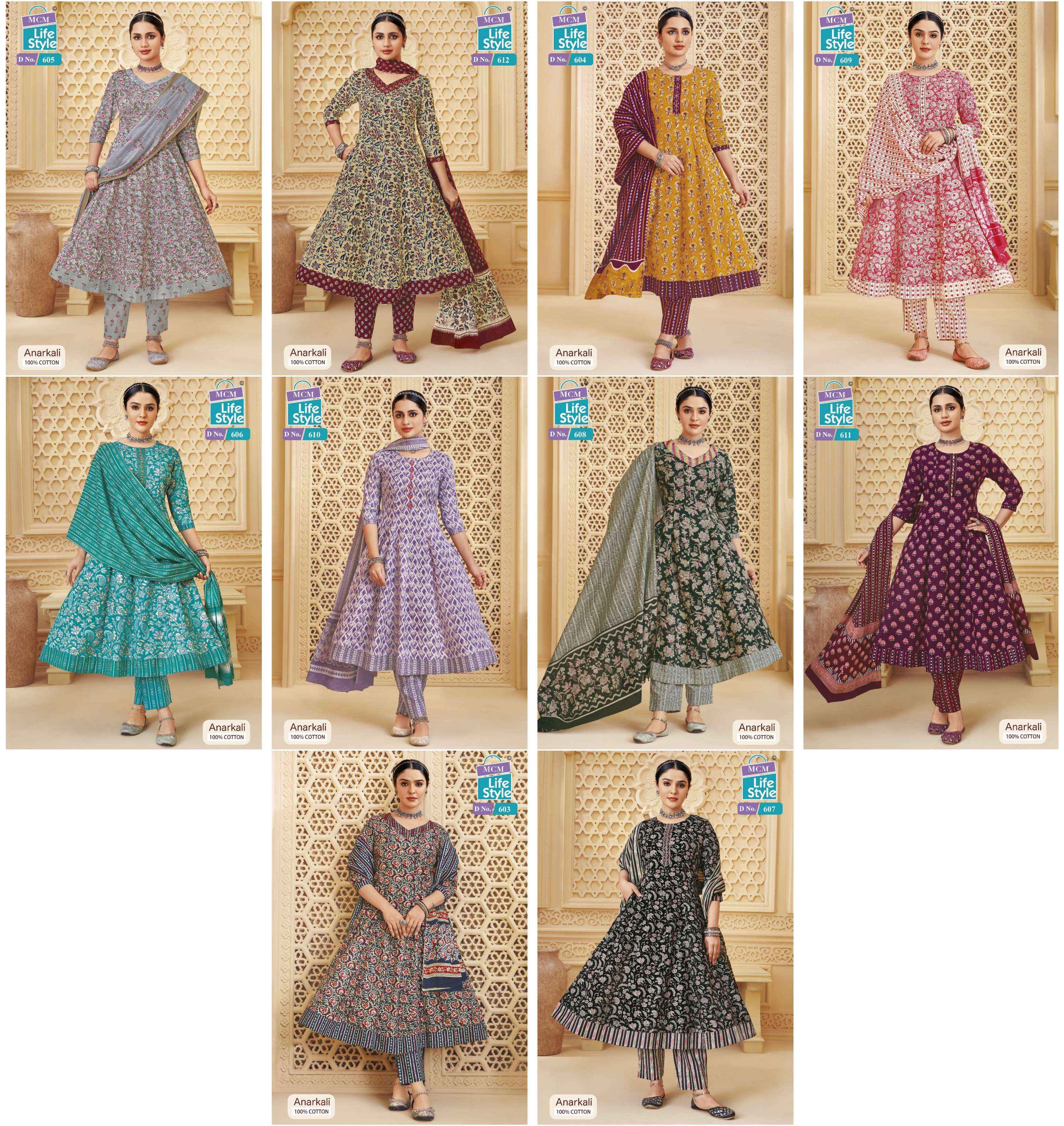 MCM Lifestyle Anarkali Vol 6 Cotton Kurti Combo Wholesale Surat ( 10 pcs Catalogue )