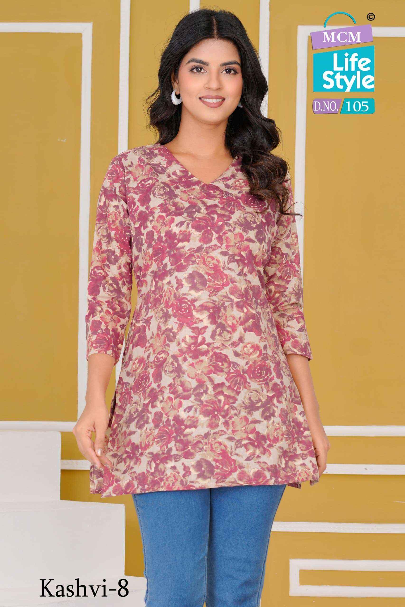 MCM LIFESTYLE KASHVI VOL 8 COTTON PRINT FANCY SHORT TOP WHOLESALE PRICE ( 10 PCS CATALOG )