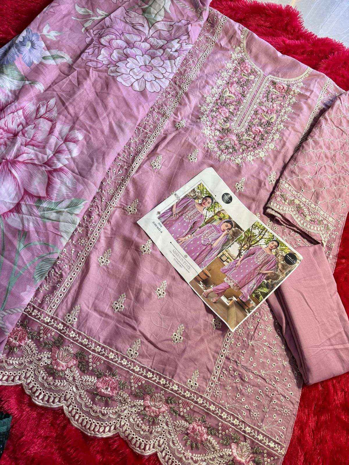 MEHBOOB TEX DESIGN NO - 1623 AB PURE COTTON PRINT HEAVY EMBROIDERED PAKISTANI SALWAR KAMEEZ WHOLESALE RATE ( 2 PCS CATALOG )