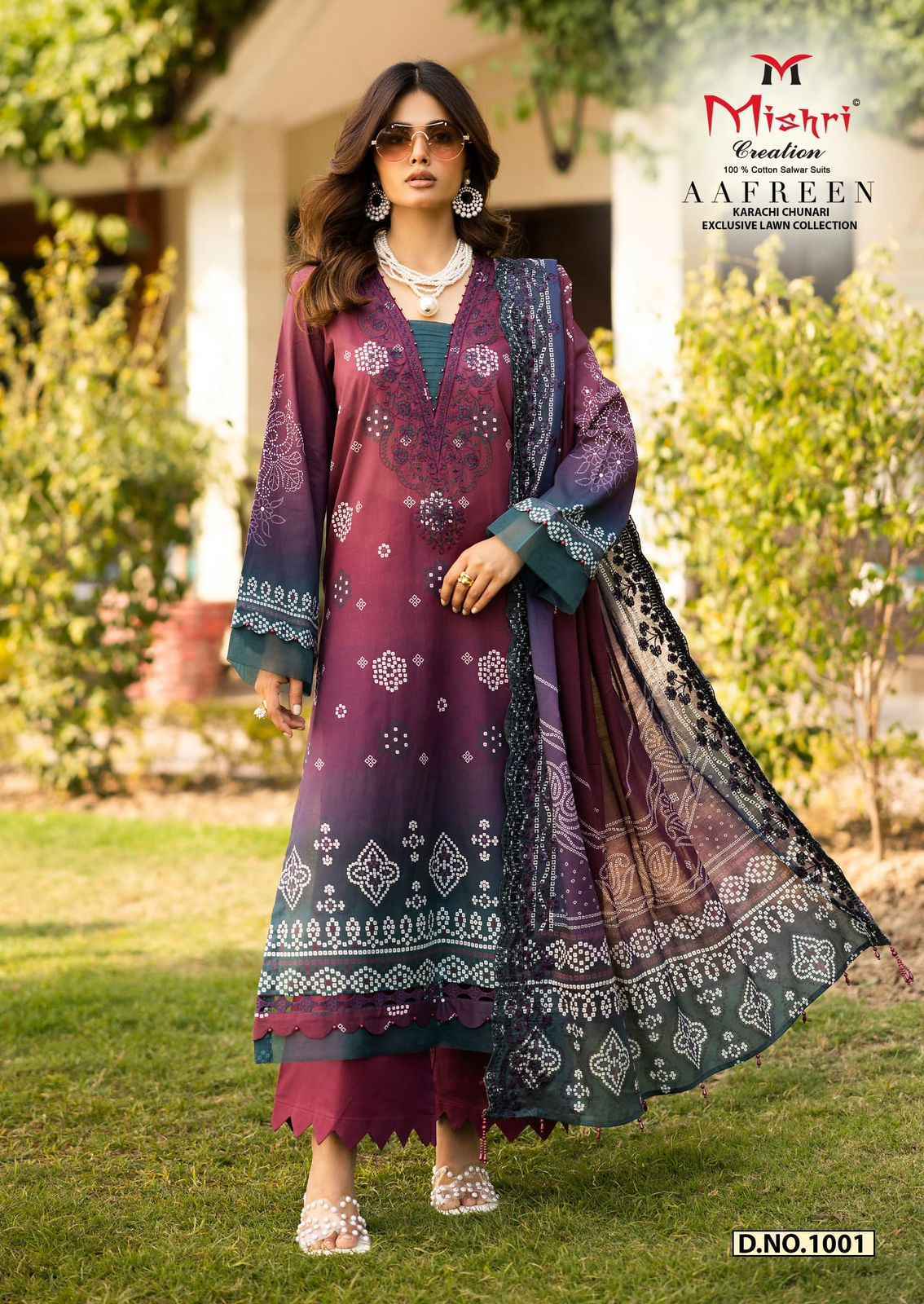 MISHRI AAFREEN HEAVY PURE LAWN COTTON DRESS MATERIAL AT WHOLESALE PRICE ( 6 PCS CATALOGUE )