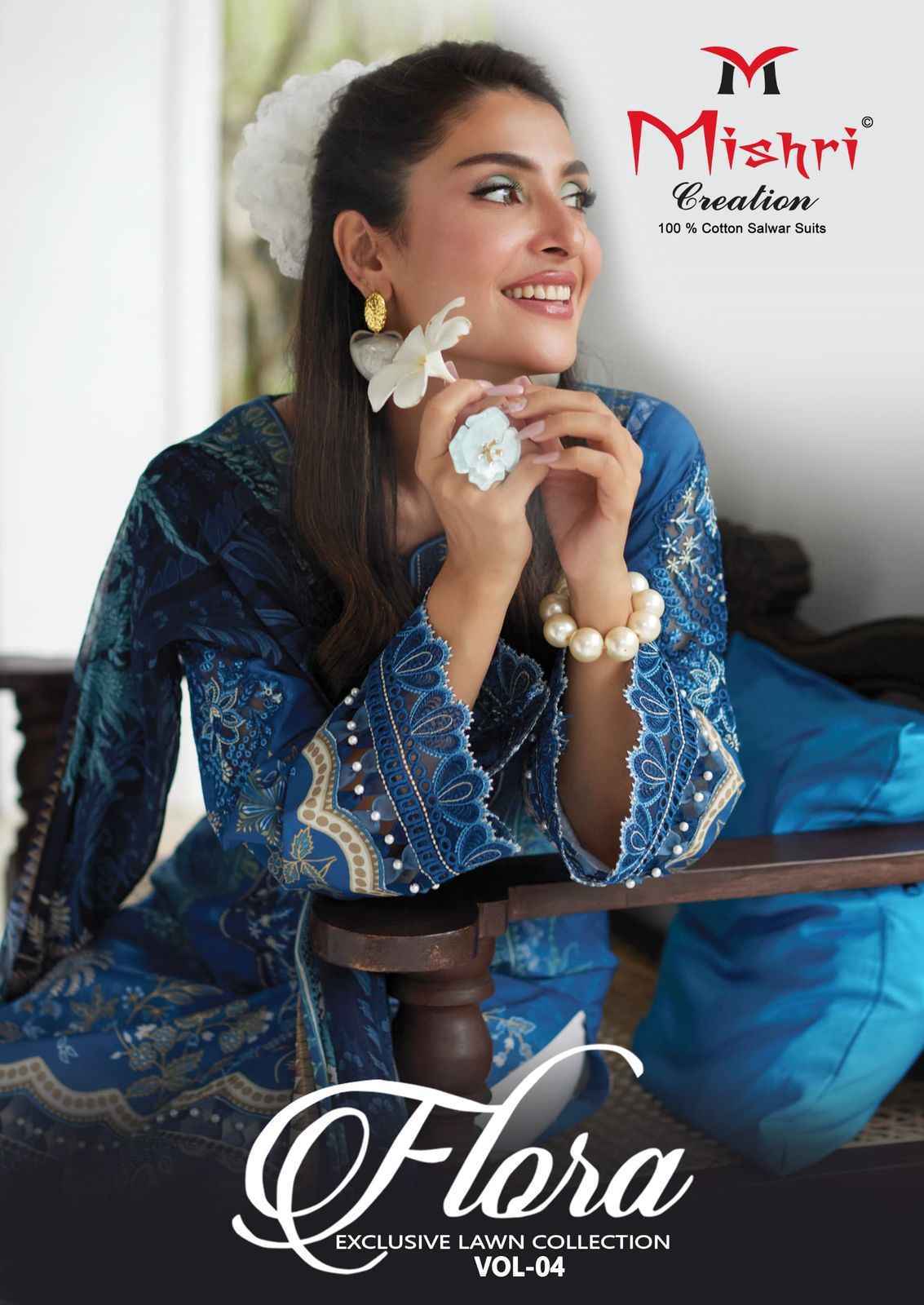 Mishri Creation Flora Vol 4 Lawn Cotton Salwar Suit Wholesale Price ( 6 Pcs Catalog )