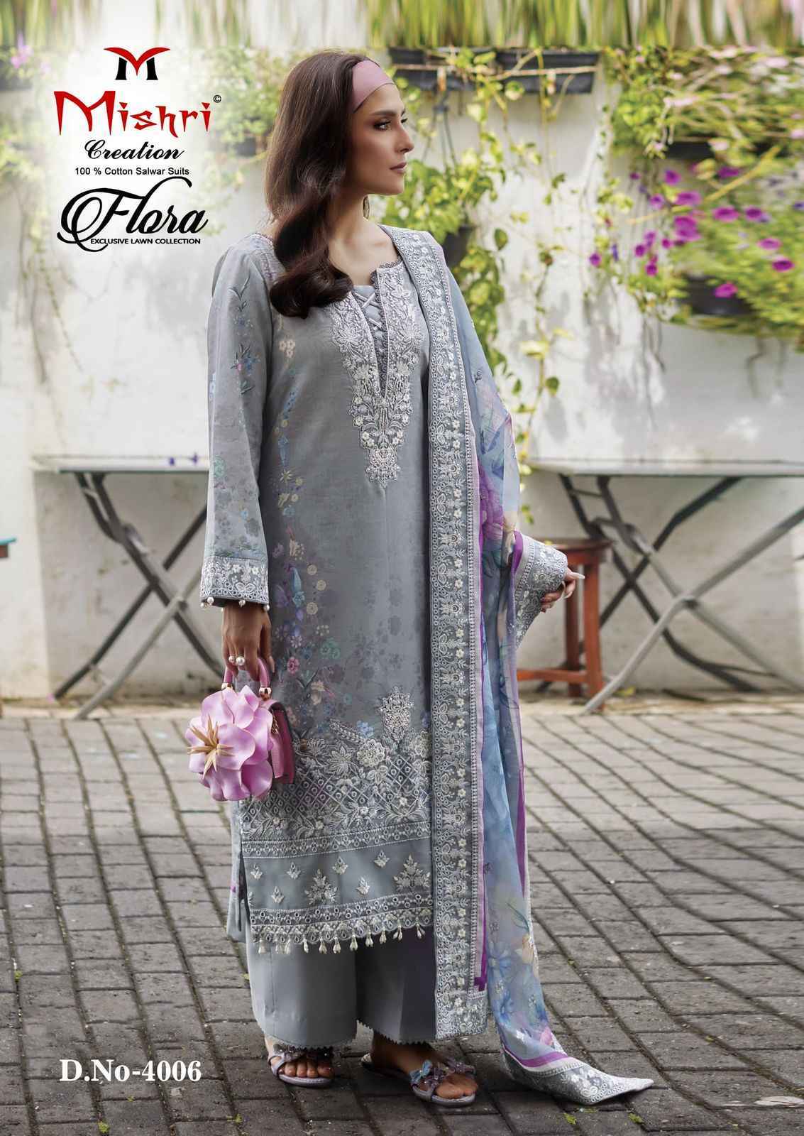 Mishri Creation Flora Vol 4 Lawn Cotton Salwar Suit Wholesale Price ( 6 Pcs Catalog )