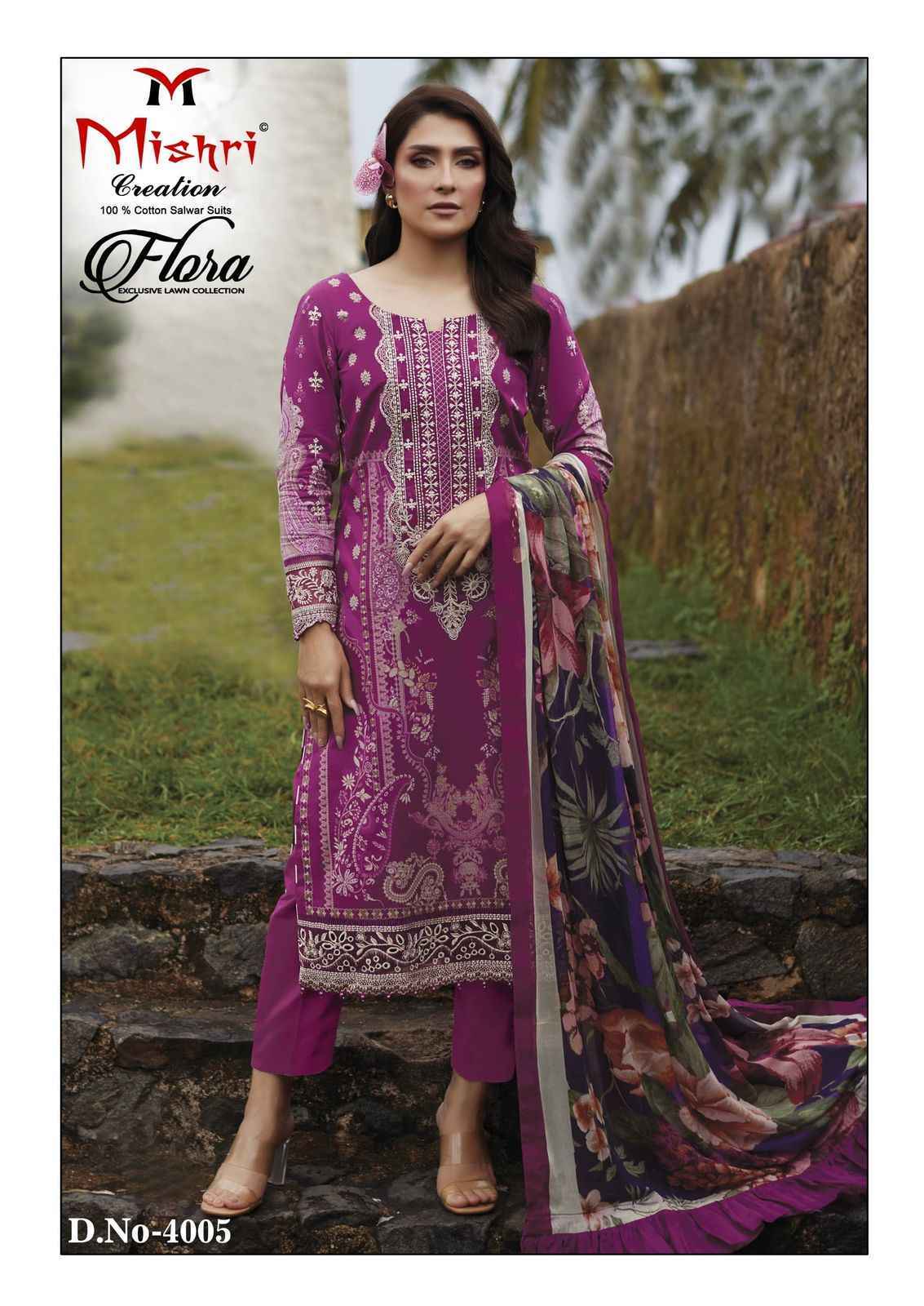 Mishri Creation Flora Vol 4 Lawn Cotton Salwar Suit Wholesale Price ( 6 Pcs Catalog )