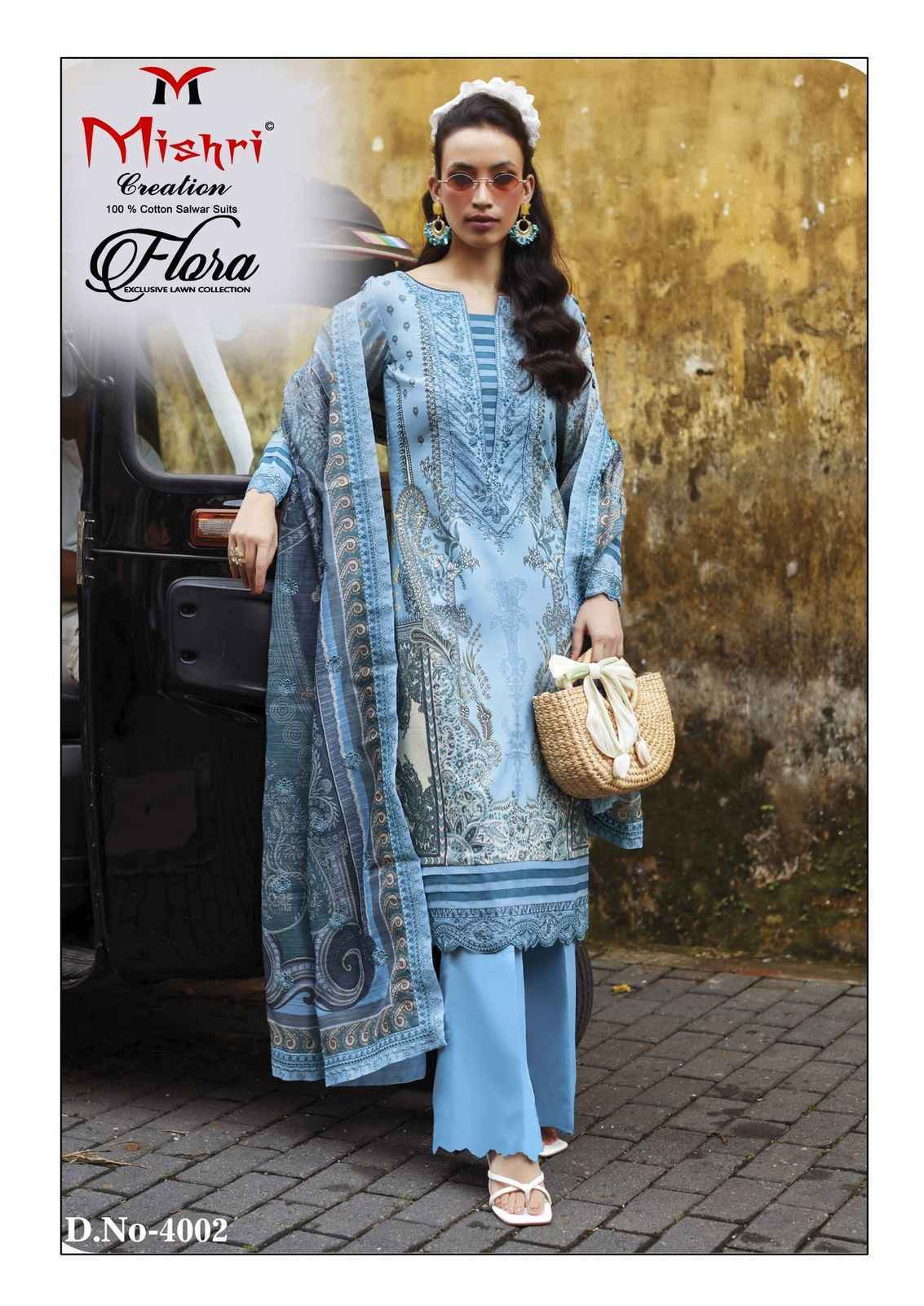 Mishri Creation Flora Vol 4 Lawn Cotton Salwar Suit Wholesale Price ( 6 Pcs Catalog )