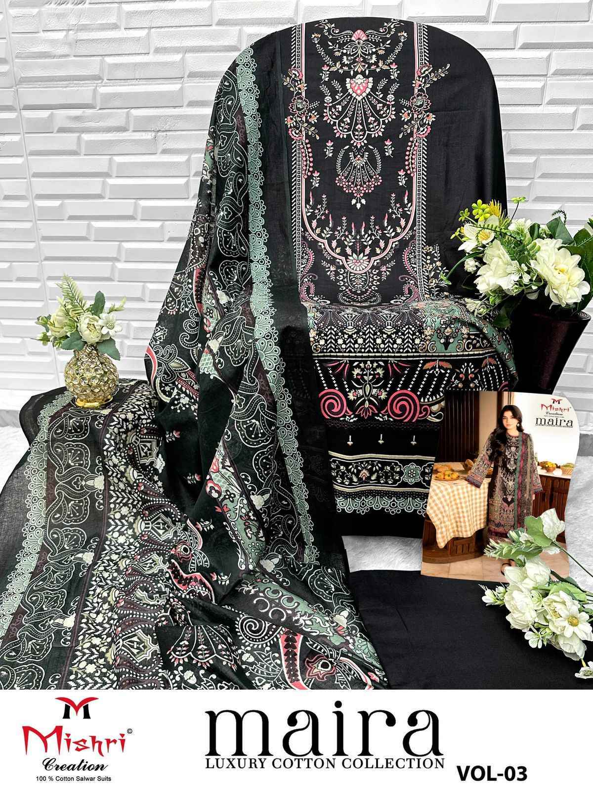 MISHRI MAIRA VOL -3 HEAVY COTTON DRESS MATERIALPAKISTANI AT WHOLESALE PRICE ( 6 PCS CATALOG )