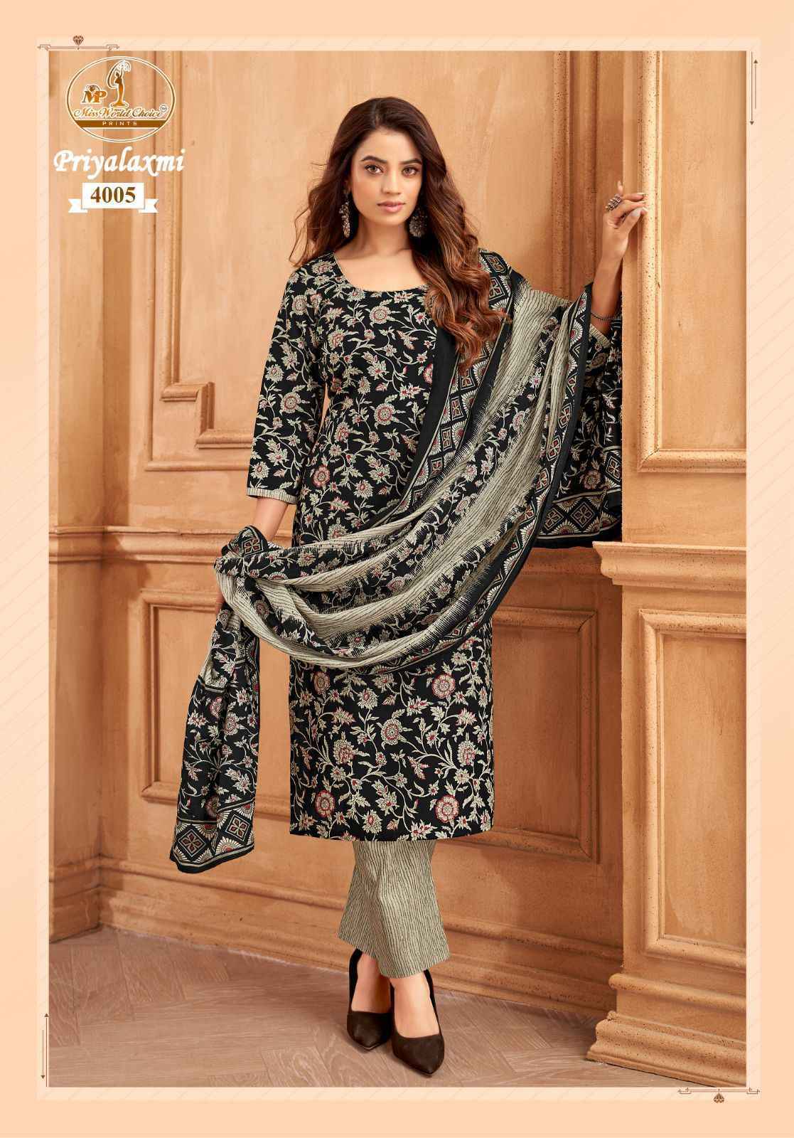 Miss World Choice Priyalaxmi Vol 4 Cotton Dress Material Wholesale Catalog ( 10 pcs Catalogue )