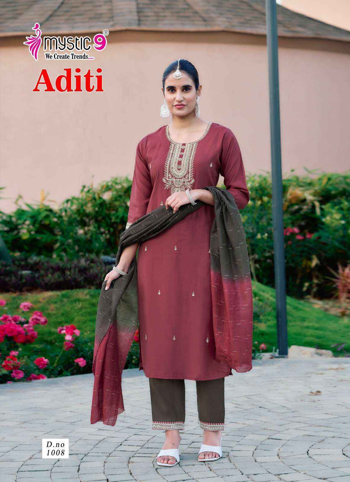 Mystic 9 Aditi Vol 1 Roman Silk Readymade Suit Wholesale Price ( 8 Pcs Catalog )