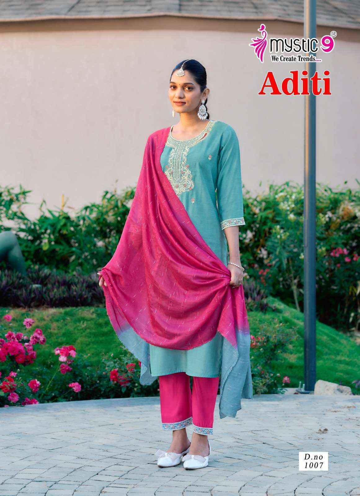 Mystic 9 Aditi Vol 1 Roman Silk Readymade Suit Wholesale Price ( 8 Pcs Catalog )
