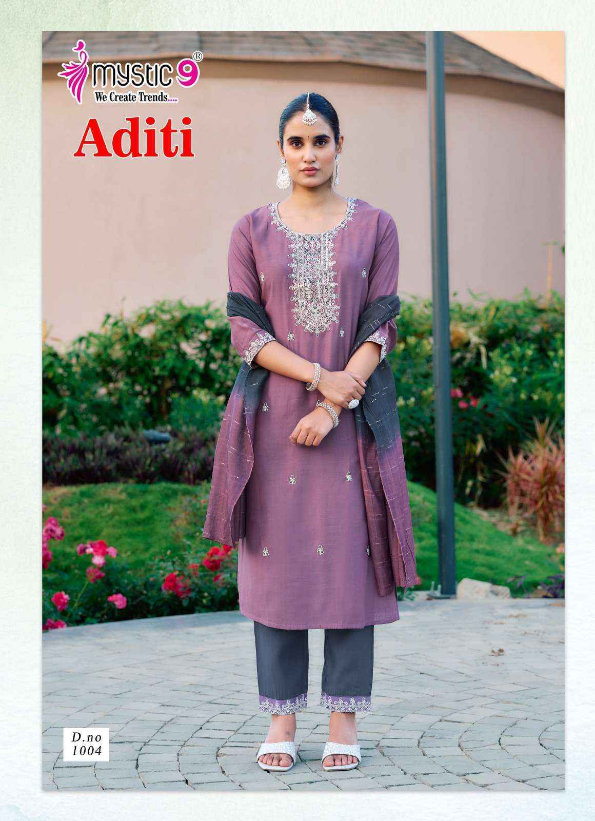 Mystic 9 Aditi Vol 1 Roman Silk Readymade Suit Wholesale Price ( 8 Pcs Catalog )