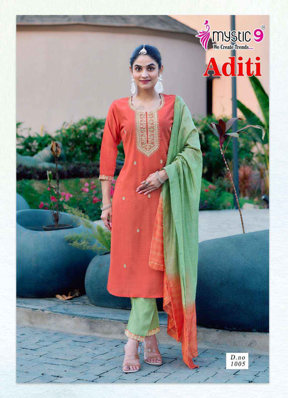 Mystic 9 Aditi Vol 1 Roman Silk Readymade Suit Wholesale Price ( 8 Pcs Catalog )
