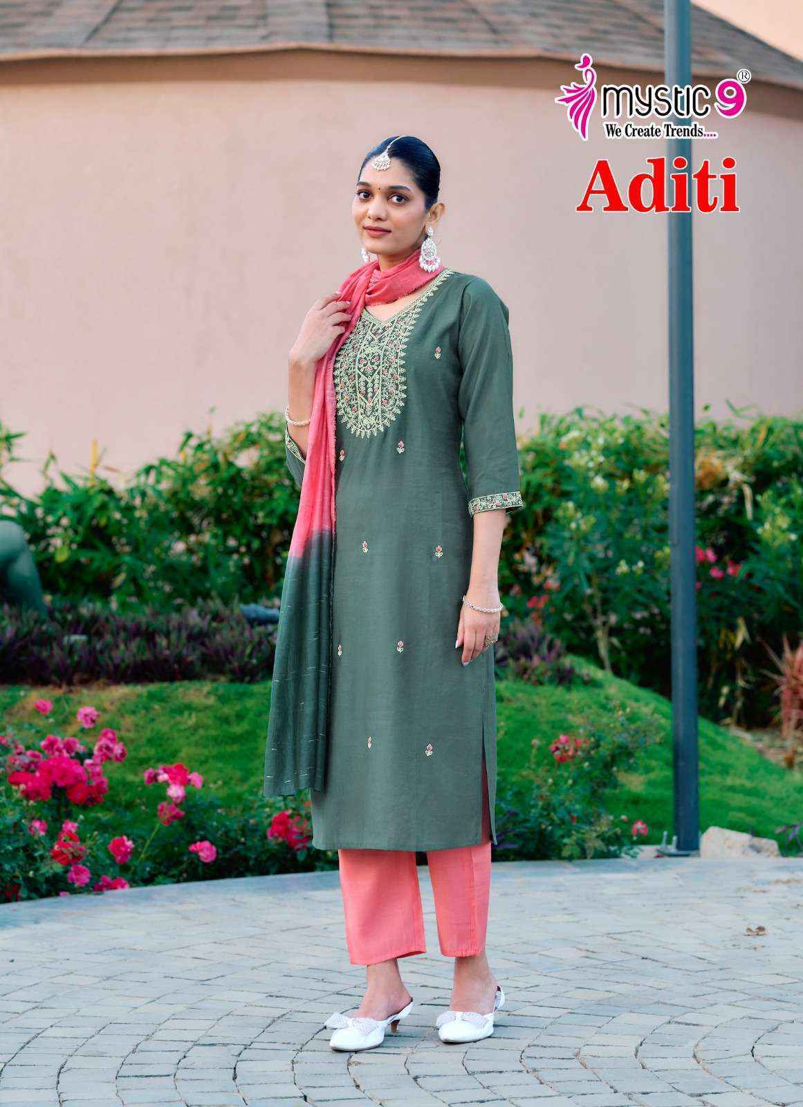 Mystic 9 Aditi Vol 1 Roman Silk Readymade Suit Wholesale Price ( 8 Pcs Catalog )