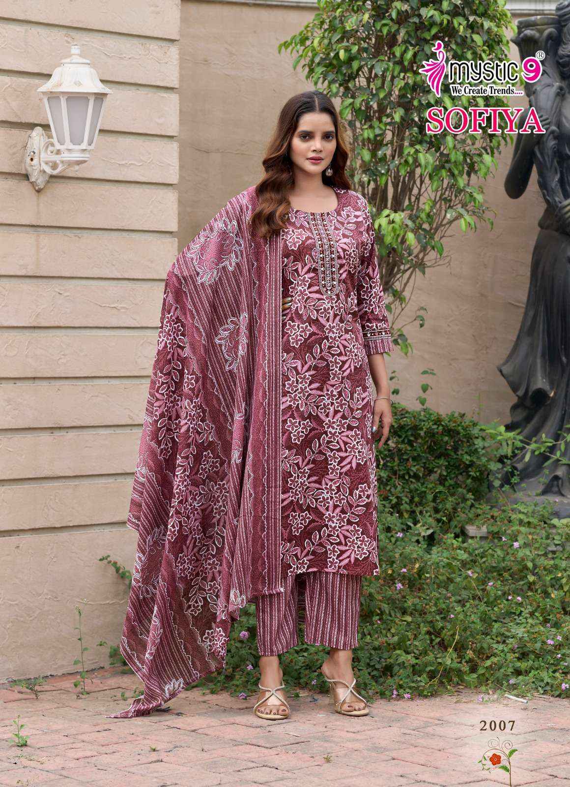 MYSTIC 9 SOFIYA VOL 2 COTTON PRINT FANCY STRAIGHT CUT KURTI COMBO SET WHOLESALE RATE ( 8 PCS CATALOG )