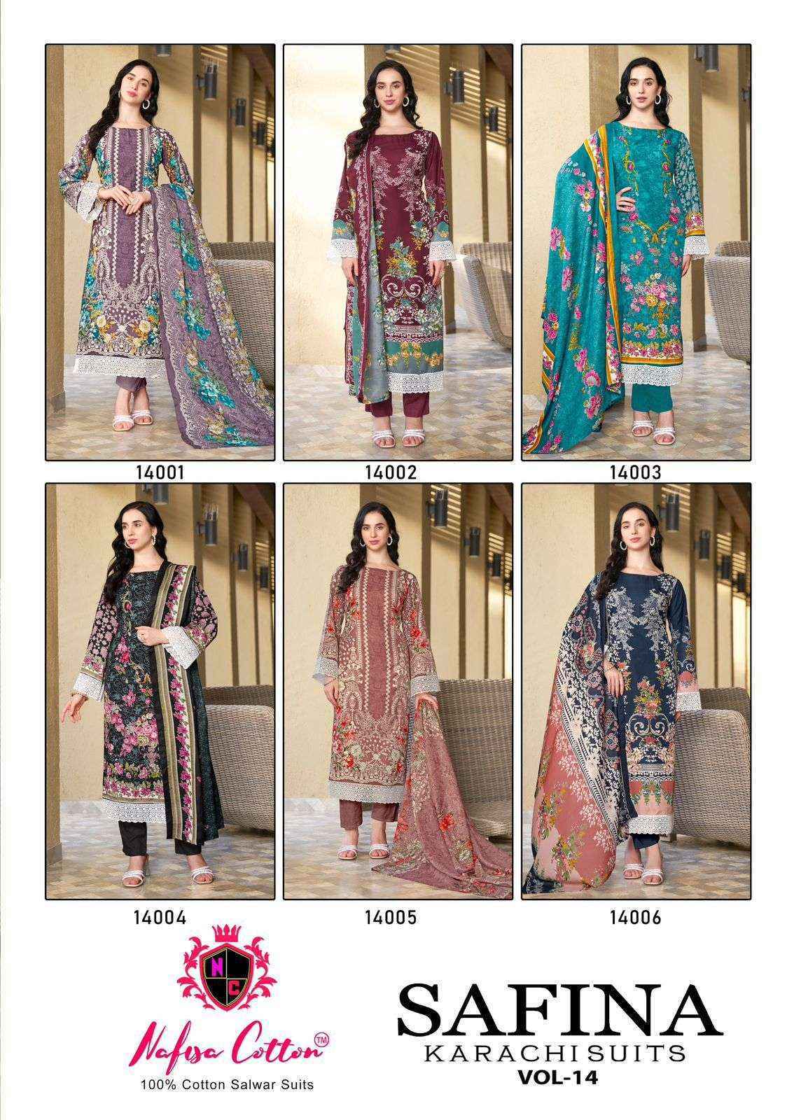 Nafisa Cotton Safina Vol 14 Cotton Salwar Suit Wholesale Price ( 6 Pcs Catalog )