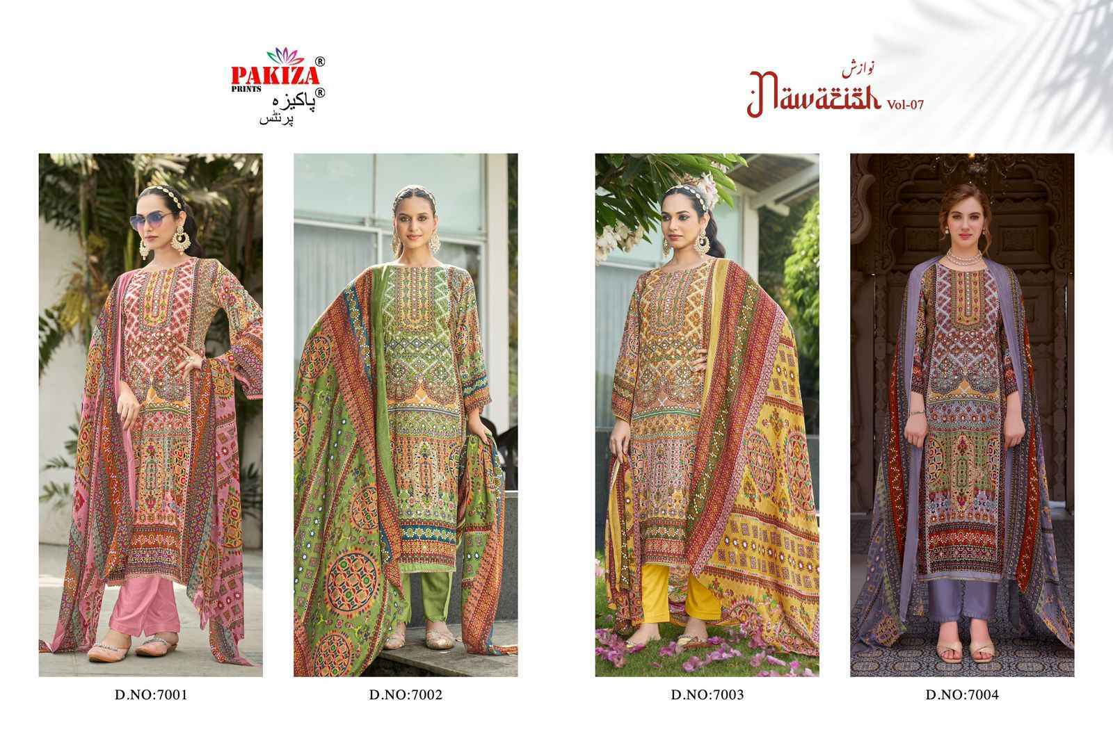 Pakiza Prints Nawazish Vol 7 Rayon Salwar Kameez Wholesale Rate ( 4 Pcs Catalog )