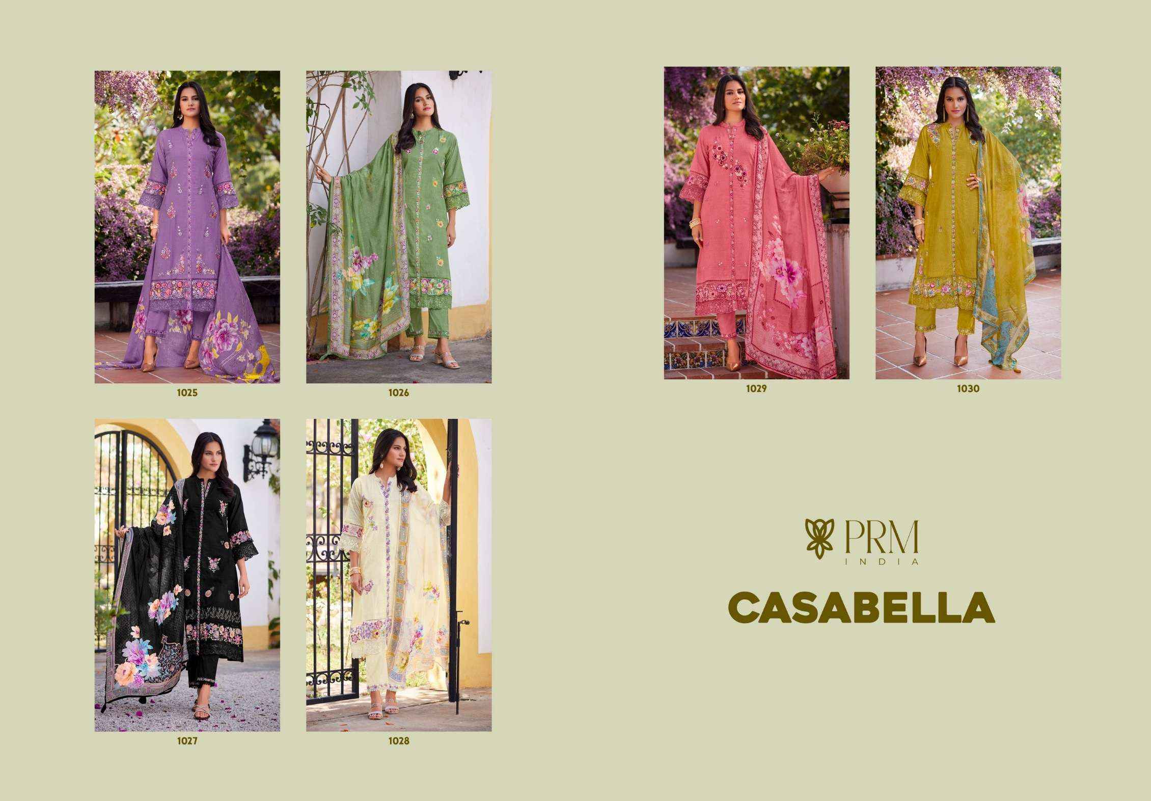 PRM INDIA CASABELLA COTTON EMBROIDERY DESIGNER READY MADE SUIT WHOLESALE PRICE ( 6 PCS CATALOG )