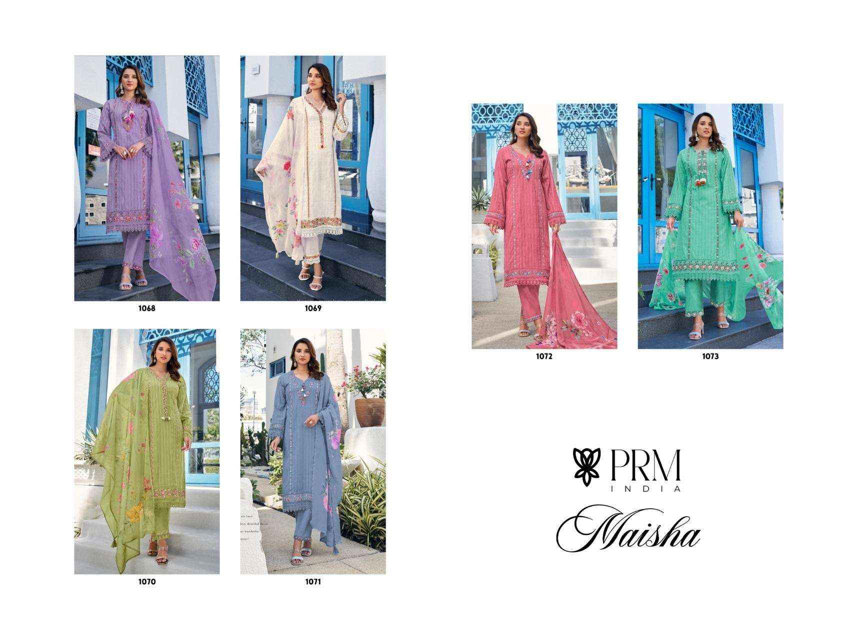 PRM INDIA MAISHA EMBROIDERY DESIGNER READYMADE SUIT WHOLESALE PRICE ( 6 PCS CATALOG )