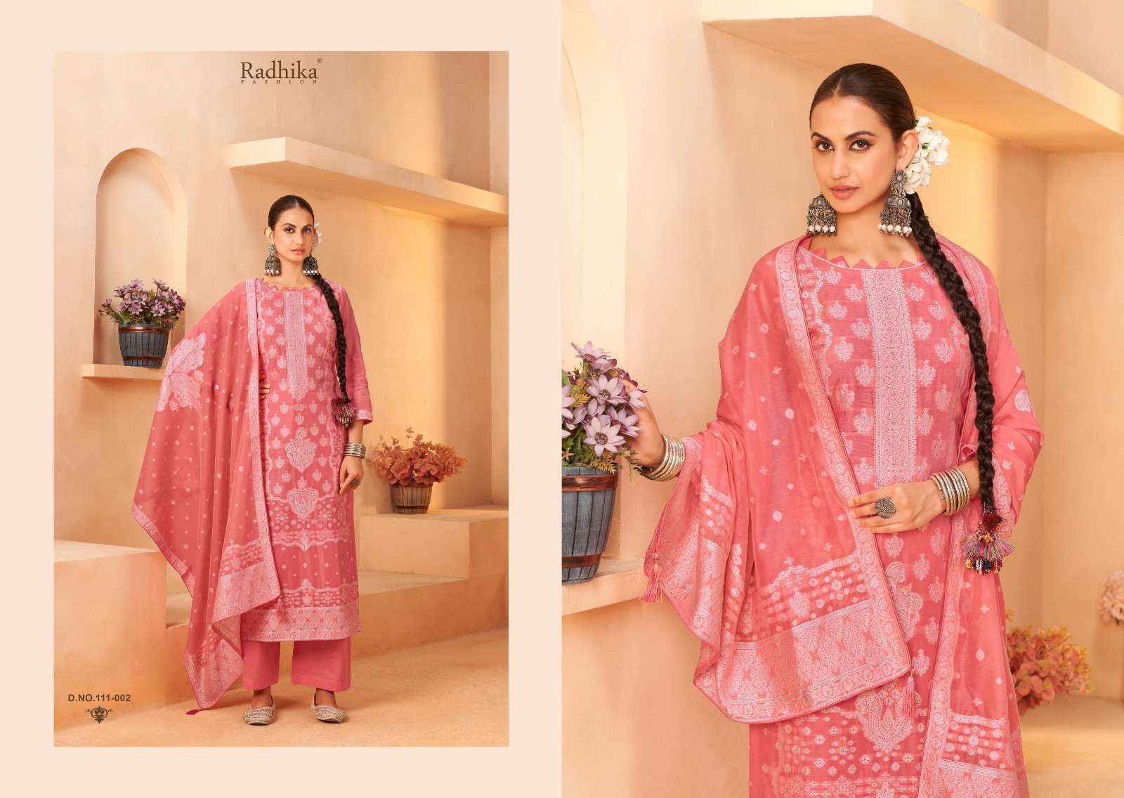 Radhika Fashion Azara Banarashi Adah Vol 5 Cotton Jacquard Dress Material Wholesale Catalog Surat ( 6 pcs Catalogue )