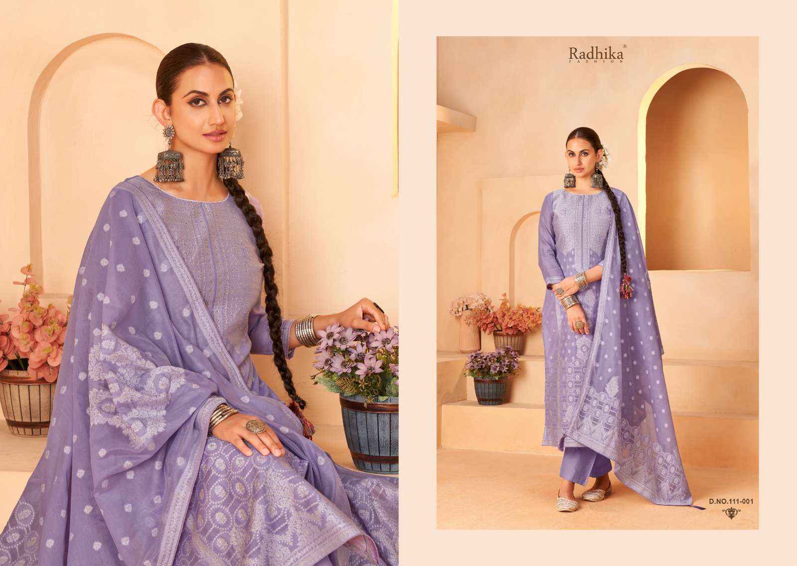 Radhika Fashion Azara Banarashi Adah Vol 5 Cotton Jacquard Dress Material Wholesale Catalog Surat ( 6 pcs Catalogue )