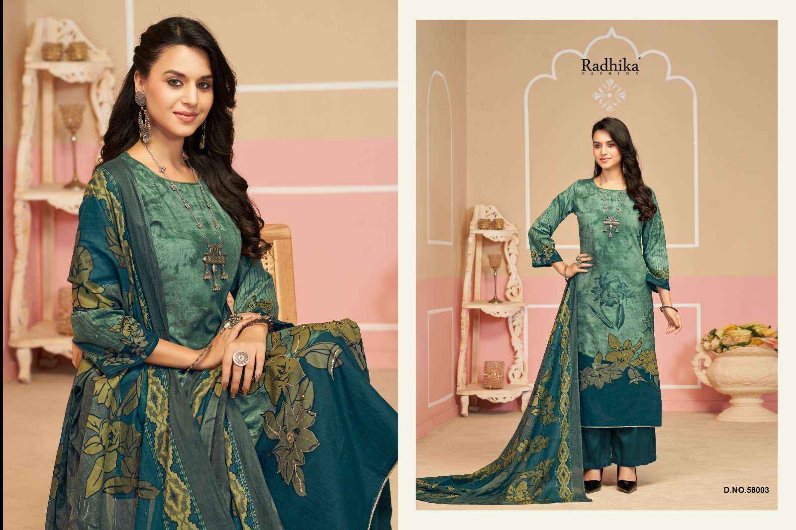 Radhika Fashion Azara shivani Lawn Cotton Dress Material Wholesale surat ( 3 pcs Catalogue )