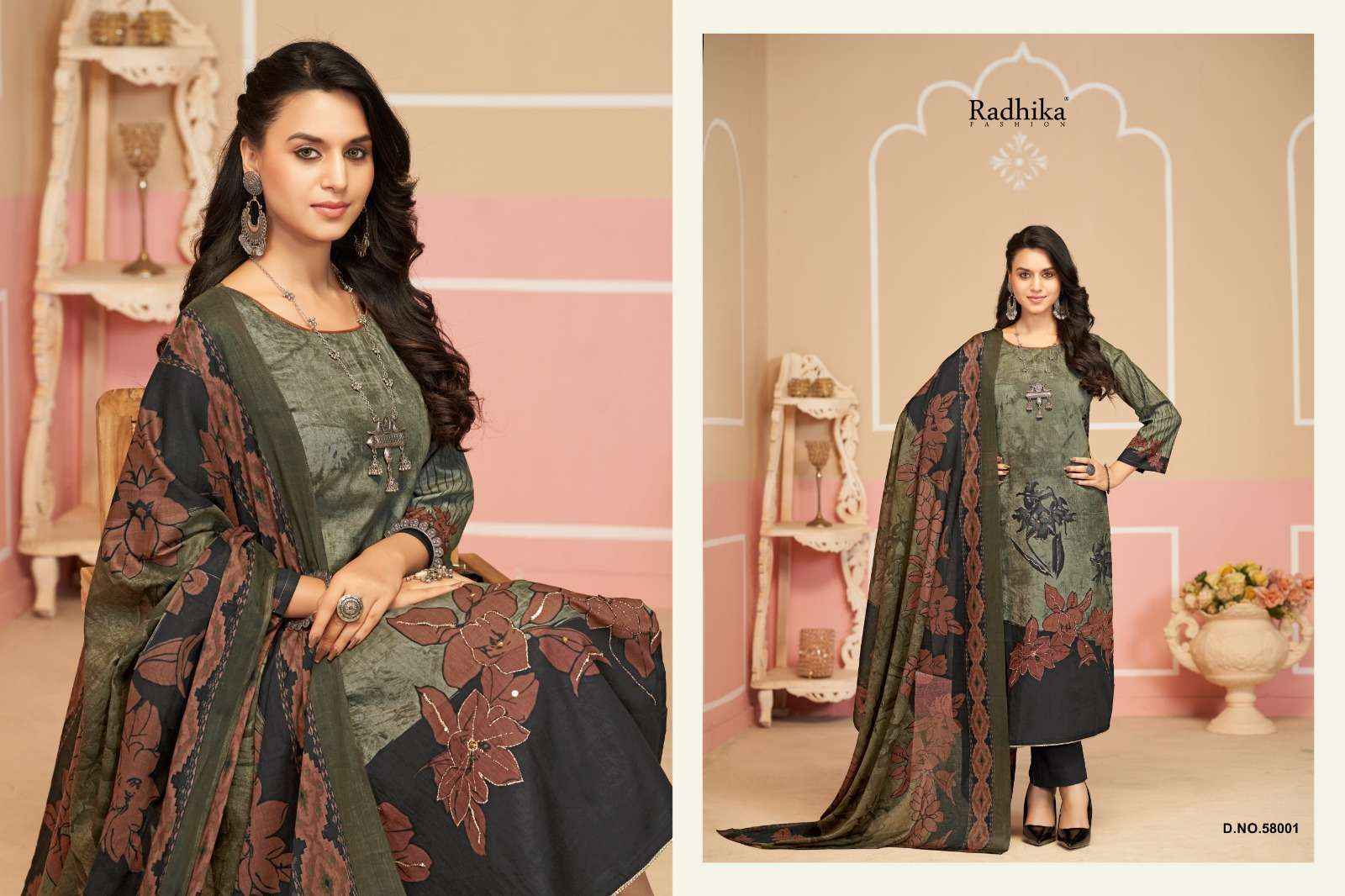 Radhika Fashion Azara shivani Lawn Cotton Dress Material Wholesale surat ( 3 pcs Catalogue )
