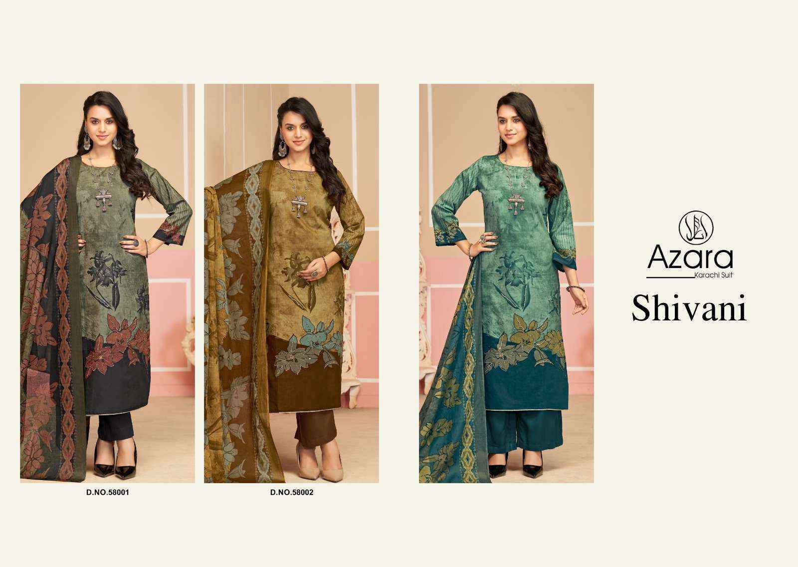 Radhika Fashion Azara shivani Lawn Cotton Dress Material Wholesale surat ( 3 pcs Catalogue )