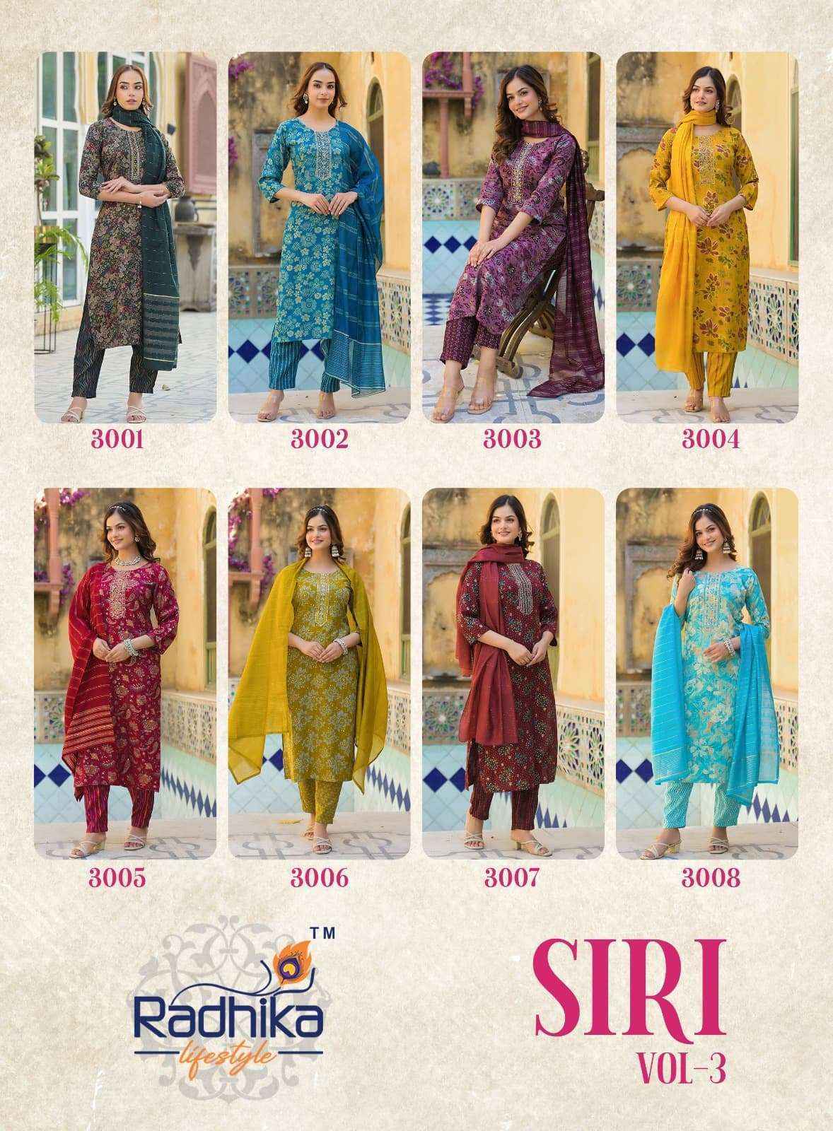 Radhika Lifestyle Siri Vol 3 Rayon Kurti Combo Set Wholesale Price ( 8 Pcs Catalog )