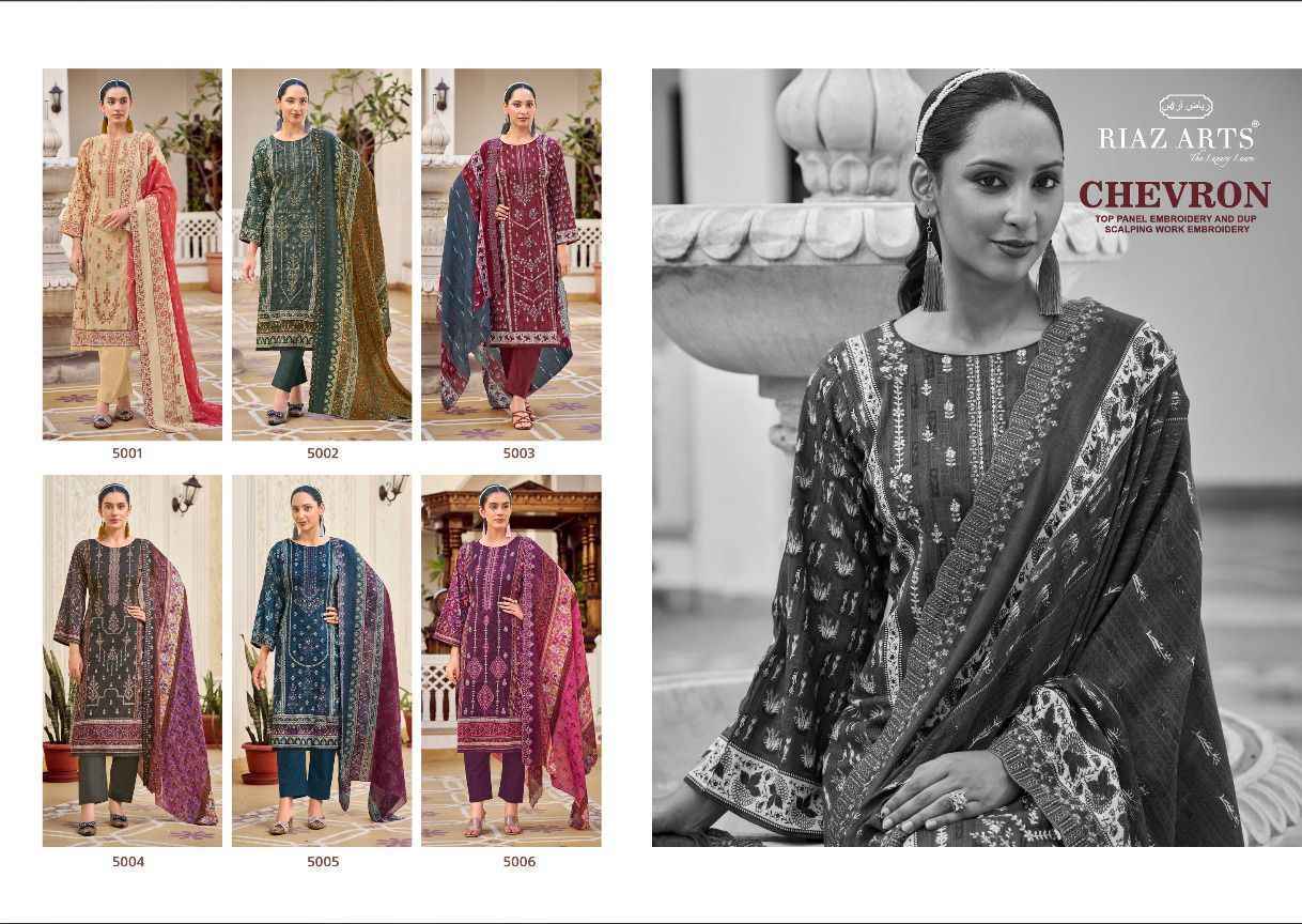 Riaz Arts Chevron Cotton Dress Material  Latest Catalog Wholesale Price ( 6 pcs Catalogue )